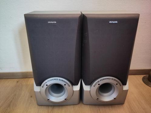 Aiwa boxen/speakers met ingebouwde subwoofer, Audio, Tv en Foto, Luidsprekers, Gebruikt, Overige typen, 60 tot 120 watt, Overige merken