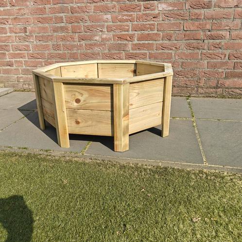 8 hoekige bloem/plantenbakken op maat gemaakt., Tuin en Terras, Bloembakken en Plantenbakken, Nieuw, Hout, Balkon, Tuin, 30 tot 60 cm