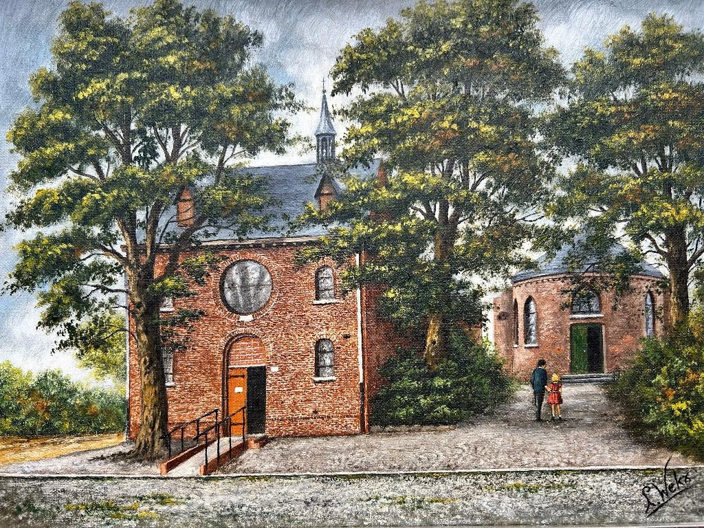 Schilderij 'Kepelke van Genuuje' - Leo Wekx Venlo, Antiek en Kunst, Kunst | Schilderijen | Klassiek, Ophalen of Verzenden