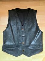 Zwarte leren gilet (gevoerd) mt M izgs, Kleding | Heren, Ophalen of Verzenden, Gedragen, Maat 48/50 (M), Zwart