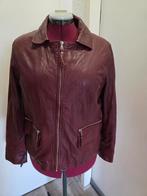 Leren jas bordeaux rood, maat 44, merk; Rino en Pelle, Maat 38/40 (M), Rino en Pelle, Ophalen of Verzenden, Gedragen