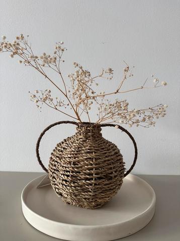 Decoratieve rotan vaas ibiza boho stijl - nieuw beschikbaar voor biedingen