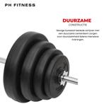 OP=OP 100KG VOLLEDIGE BARBELLSET DUMBBELL EZ CURL BAR, Benen, PH Fitness, Nieuw, Info@phfitness.nl