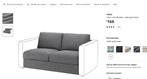 Ikea VIMLE Hoes 2-zitselement, Lejde grijs/zwart, Ophalen, Nieuw