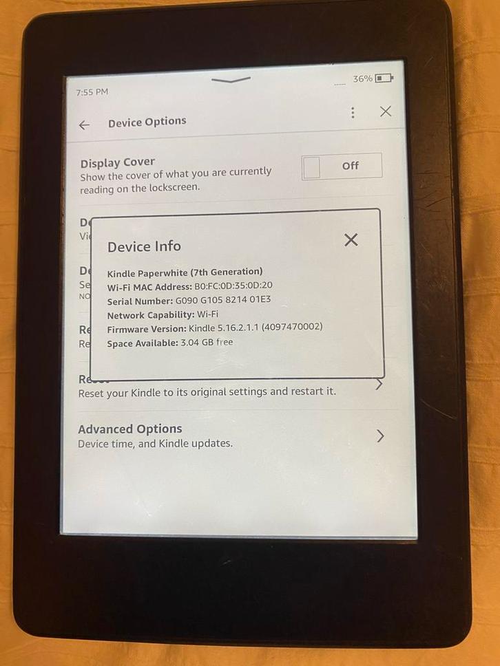 Kindle Paperwhite 7th Gen - E-reader, Computers en Software, E-readers, Gebruikt, 6 inch of minder, 4 GB of minder, Touchscreen