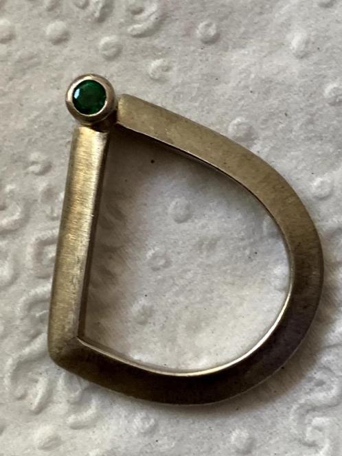 Terra Mater Art modernist zilveren hanger met toermalijn, Sieraden, Tassen en Uiterlijk, Kettinghangers, Zo goed als nieuw, Zilver