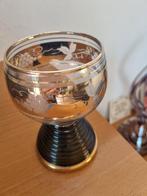 Vintage musical wijnglasmet druivenbladwijnstok op het glas., Ophalen of Verzenden, Zo goed als nieuw