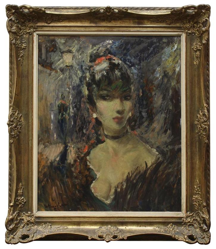 Helmut Wanschap 1911-1987===PORTRET van een prostituee, Antiek en Kunst, Kunst | Schilderijen | Klassiek, Ophalen