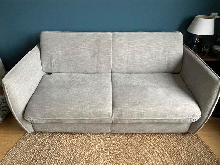 Goossens Solvik double sofa bed, light gray, Huis en Inrichting, Slaapkamer | Slaapbanken, Zo goed als nieuw, 100 cm, 200 cm, Tweepersoons
