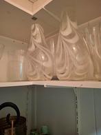 2 vazen met witte golven, Huis en Inrichting, Woonaccessoires | Vazen, Wit, Ophalen of Verzenden, Minder dan 50 cm, Glas