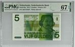 Netherlands 5 Gulden 1973 Unc PMG 67 EPQ, Ophalen of Verzenden, 5 gulden, Los biljet