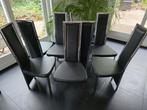 8 Effezeta eetkamerstoelen - Italiaans design, Huis en Inrichting, Stoelen, Gebruikt, Zwart, Ophalen of Verzenden, Metaal