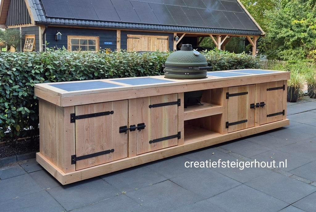 Douglas buitenkeuken voor overkapping egg grill guru kamado, Tuin en Terras, Buitenkeukens, Nieuw, Houtskool, Inbouw, Vrijstaand