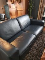 Nette donkerblauwe leren bank, Ophalen, 150 tot 200 cm, Tweepersoons, 75 tot 100 cm