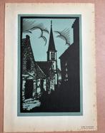 Frans Bosen - 'Slopje te Zandvoort' (linosnede, art deco), Ophalen of Verzenden