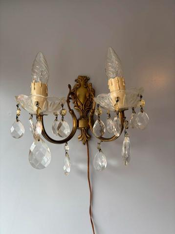 Vintage Wandlamp met Kristallen beschikbaar voor biedingen