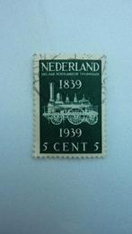 NS spoorwegen postzegel 5 cent 1839 / 1939, Ophalen, Gebruikt, Trein, Overige typen
