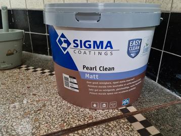 Sigma Pearl Clean Matt - Groene muurverf 9 liter beschikbaar voor biedingen