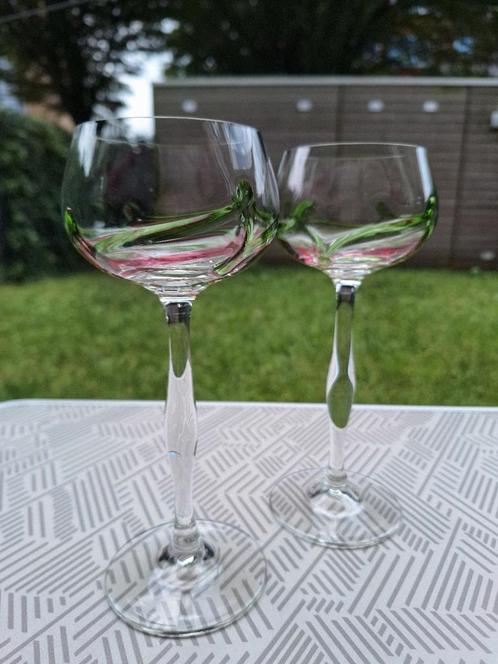 Jugendstil wijnglazen, Hans Christiansen,Theresienthal., Antiek en Kunst, Antiek | Glas en Kristal, Ophalen
