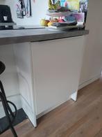 Moderne mat witte eilandkeuken met betonlookbladGEDEMONTEERD, Huis en Inrichting, Wit, Overige typen, Ophalen of Verzenden, Zo goed als nieuw