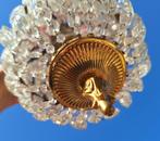 Antieke messing/ kristallen plafondlamp, ca. 1930, Ophalen of Verzenden