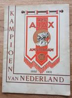 Oud Voetbal Kampioensnummer Ajax 1930 - 1931, Verzamelen, Verzenden, Ajax
