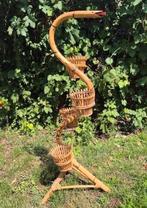Vintage retro Rohe rotan plantenstandaard, Ophalen, Tuin, Minder dan 60 cm, Zo goed als nieuw
