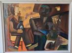 schilderij abstract werk, gesigneerd, Antiek en Kunst, Ophalen of Verzenden