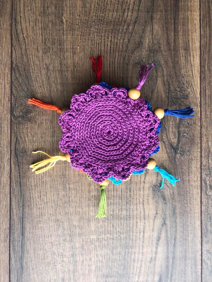 Gehaakte Chakra Onderzetters - Set van 7, Huis en Inrichting, Woonaccessoires | Kandelaars en Kaarsen, Nieuw, Minder dan 25 cm