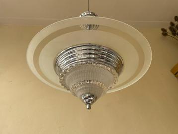 Mooie Schijflamp Hanglamp Lamp art deco 1930 Frans beschikbaar voor biedingen