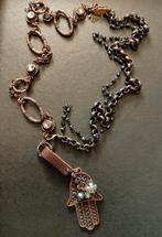 Bronskleurig ketting met strass van gabeler, Ophalen of Verzenden, Nieuw, Met strass