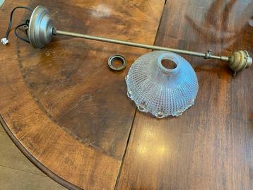 Vintage Lamp - Messing & Glas beschikbaar voor biedingen