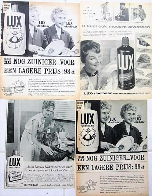 45+ vintage advertenties reclames Lux vloeibaar afwasmiddel, Verzamelen, Merken en Reclamevoorwerpen, Ophalen