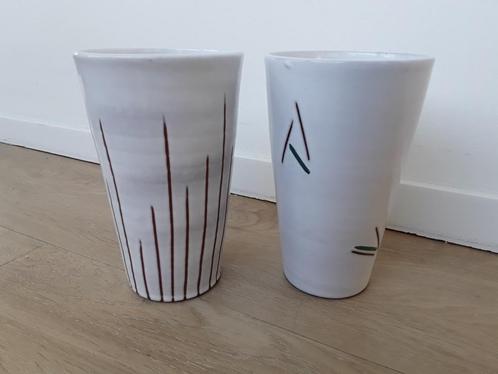 Vintage aardewerken vazen Potterie Haemstede, 17cm hoog, p.s, Antiek en Kunst, Antiek | Keramiek en Aardewerk, Ophalen of Verzenden