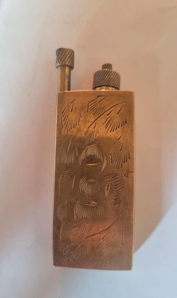 Vintage Bronzen Pijp met Bloemenmotief, Antiek en Kunst, Antiek | Koper en Brons, Ophalen of Verzenden