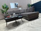 ZGAN Hippe Ribstof Hoekbank Bruin - 235 x 185, Huis en Inrichting, Banken | Bankstellen, Ophalen, 250 tot 300 cm, -, -