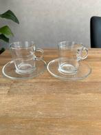 Nespresso glazen met schotels, Ophalen of Verzenden, Overige stijlen, Kop(pen) en/of Schotel(s), Glas
