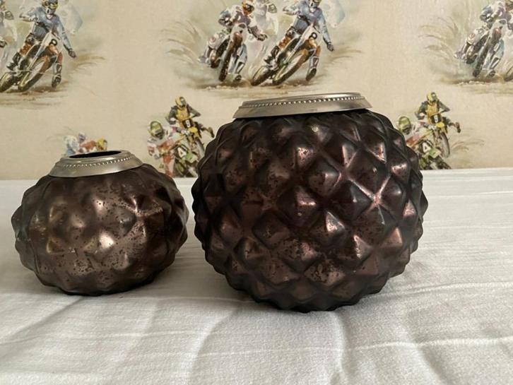 2x Windlicht van Riverdale., Huis en Inrichting, Woonaccessoires | Kandelaars en Kaarsen, Zo goed als nieuw, Kandelaar, Minder dan 25 cm