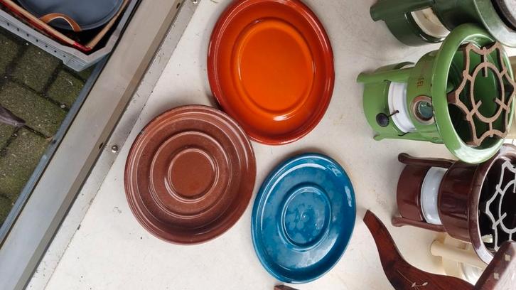 3 Onderplaatjes voor Petroleumstel - Vintage Look, Antiek en Kunst, Curiosa en Brocante, Ophalen of Verzenden