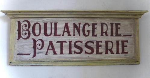 Handgeschilderd houten reclamebord/antiek/Frankrijk/bakkerij, Verzamelen, Overige Verzamelen, Zo goed als nieuw, Ophalen of Verzenden