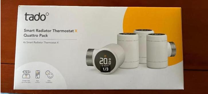 Tado X slimme radiatorknop set  van 4 stuks, Doe-het-zelf en Verbouw, Thermostaten, Nieuw, Slimme thermostaat, Ophalen of Verzenden