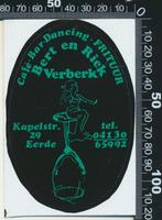 Sticker: Cafe Bar Dancing - Bert en Riek Verberk - Eerde, Ophalen of Verzenden, Zo goed als nieuw, Bedrijf of Vereniging