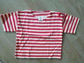 rood met wit gestreept t-shirt maat 62  beschikbaar voor biedingen