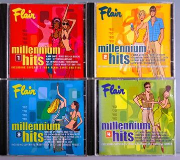 Cd's: Flair Millennium Hits deel 1, 2, 3 en 4 (ppst) beschikbaar voor biedingen