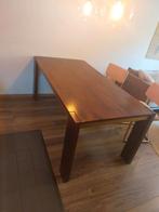 Eettafel mangohout en messing 180cm, Huis en Inrichting, Ophalen, 50 tot 100 cm, Zo goed als nieuw, Vijf personen of meer