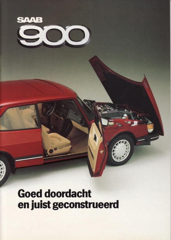 Saab. Goed doordacht en juist geconstrueerd, 1985, Boeken, Auto's | Folders en Tijdschriften, Zo goed als nieuw, Overige merken