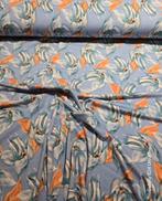 Tricot licht blauw flowers, Overige materialen, Blauw, 120 cm of meer, Ophalen of Verzenden