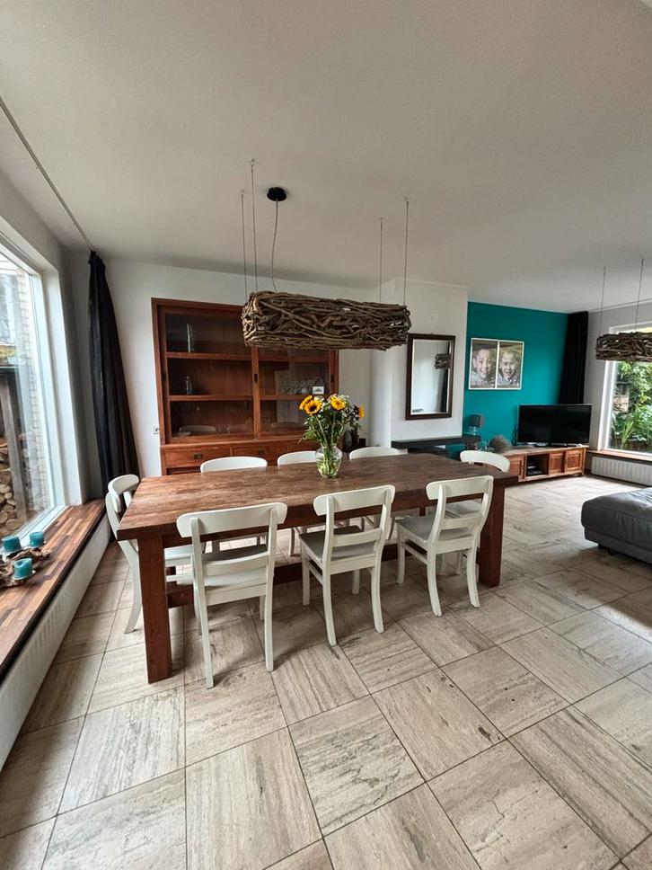 Teakhouten Eettafel - 6-8 persoons, Huis en Inrichting, Tafels | Eettafels, Gebruikt, 50 tot 100 cm, 200 cm of meer, Vijf personen of meer