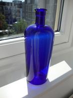 Antiek donkerblauw glazen fles Polak&Schwarz -Zaandam.(22cm), Antiek en Kunst, Antiek | Glas en Kristal, Ophalen