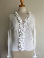 Elegant wit vest met ruches,  Anne Fontaine, mt 44, Anne Fontaine, Wit, Maat 42/44 (L), Ophalen of Verzenden